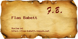 Flas Babett névjegykártya